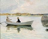 Boats in Harbour by Albert Edelfelt